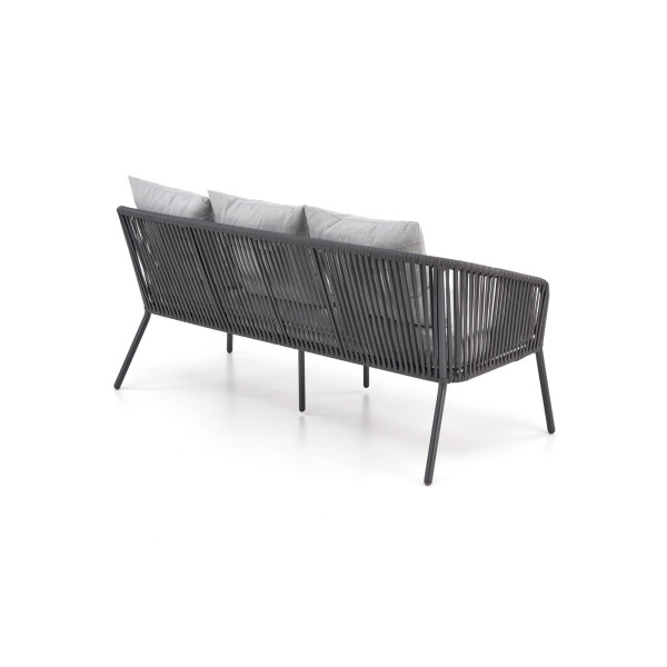 Rocca Zestaw Ogrodowy ( Sofa + Fotel 2X + Ława ), Ciemny Popiel / Jasny Popiel Halmar