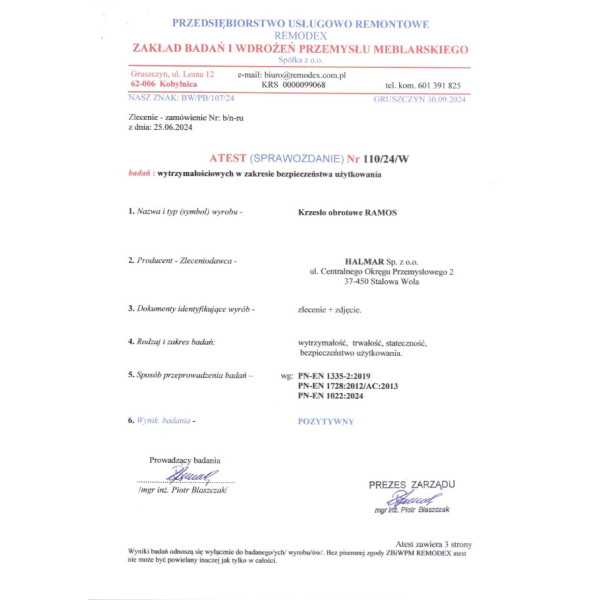 Ramos Fotel Gabinetowy Czarny Halmar