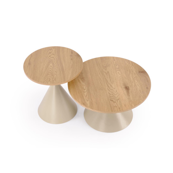 Pilar Zestaw 2 Ław Dąb Naturalny / Kaszmir Halmar