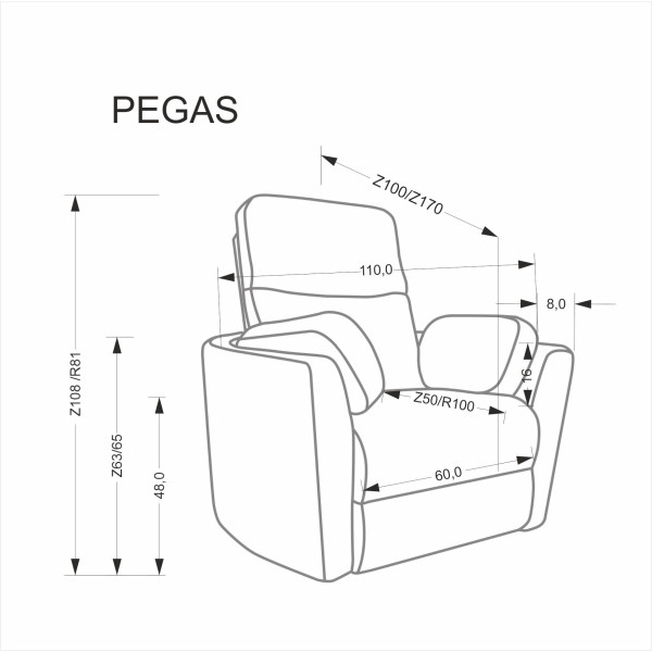 Pegas Fotel Wypoczynkowy Popielaty Halmar