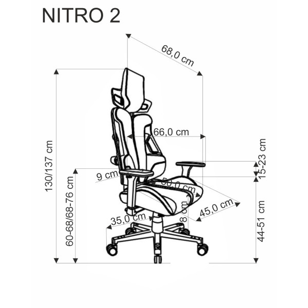 Nitro 2 Fotel Gabinetowy Tkanina, Czerwony / Czarny Halmar