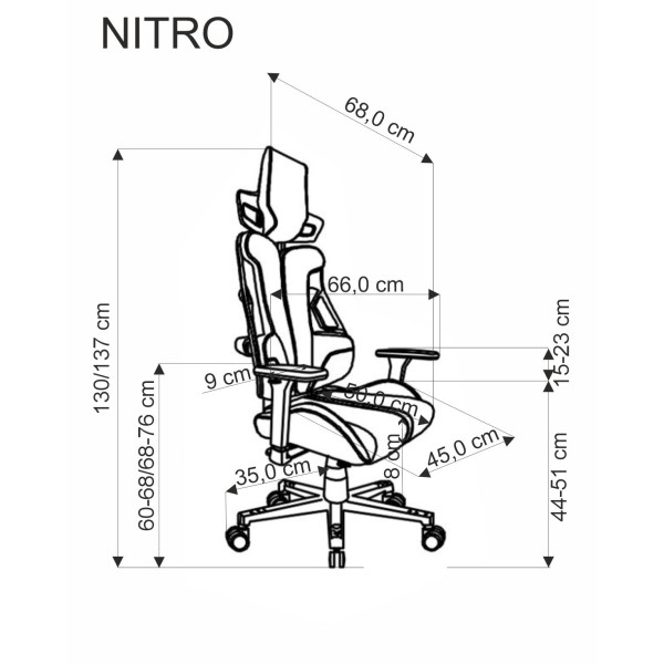 Nitro Fotel Gabinetowy Eco Skóra / Tkanina, Czarny / Czerwony Halmar