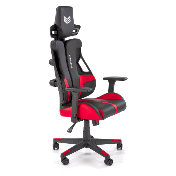 Nitro Fotel Gabinetowy Eco Skóra / Tkanina, Czarny / Czerwony Halmar