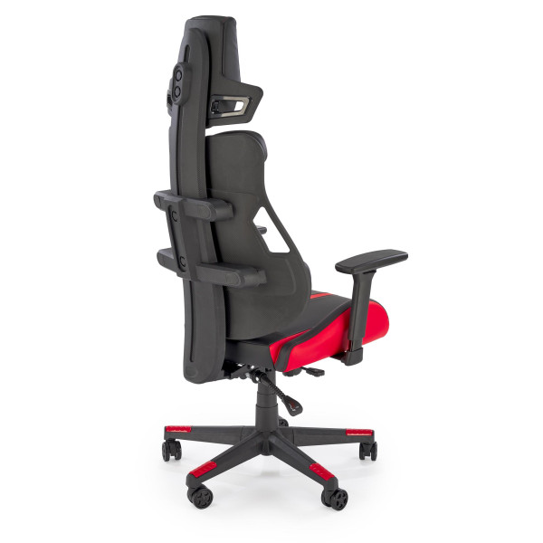 Nitro Fotel Gabinetowy Eco Skóra / Tkanina, Czarny / Czerwony Halmar
