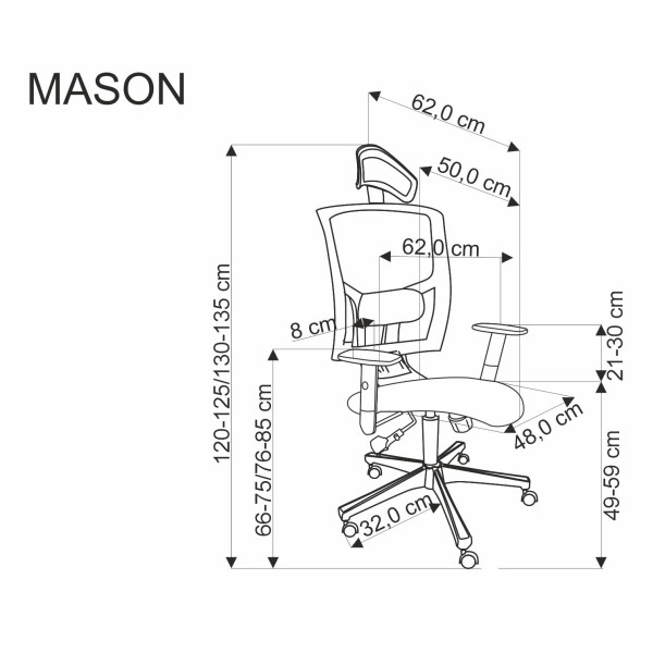 Mason Fotel Gabinetowy Czarny Halmar