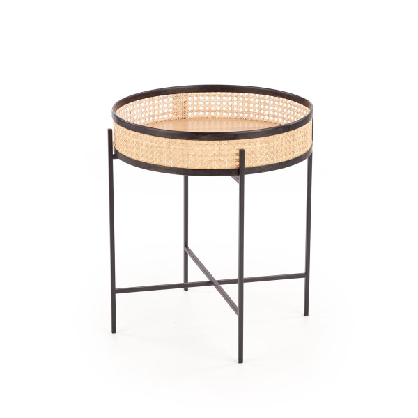 Lanipa Ława Czarny / Rattan Naturalny Halmar