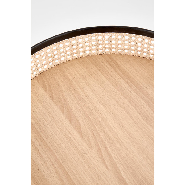 Lanipa Ława Czarny / Rattan Naturalny Halmar