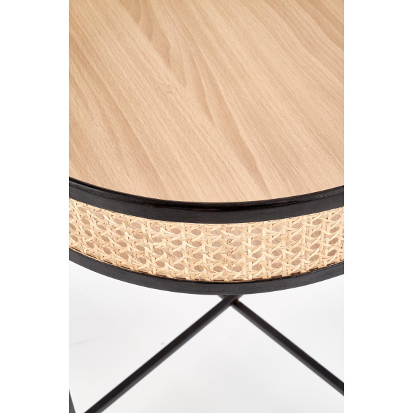 Lanipa Ława Czarny / Rattan Naturalny Halmar