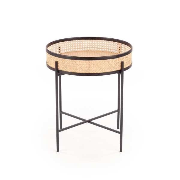 Lanipa Ława Czarny / Rattan Naturalny Halmar
