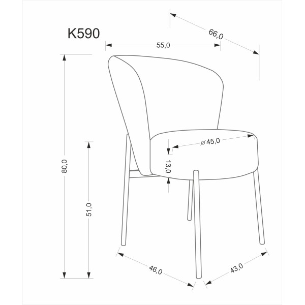 K590 Krzesło Oliwkowy Halmar