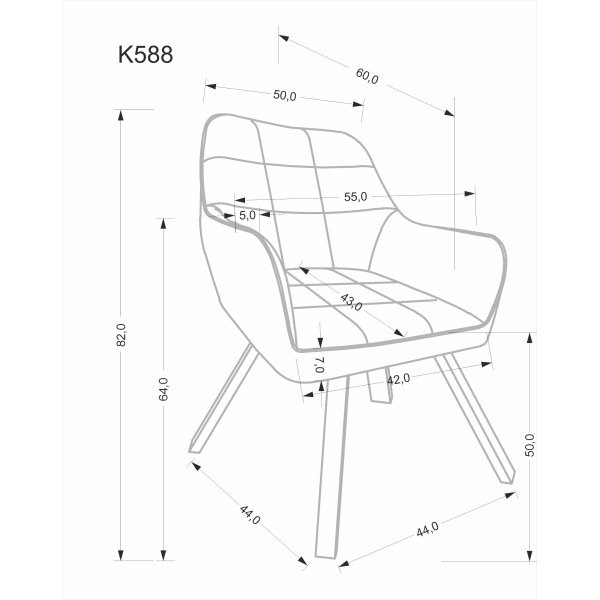 K588 Krzesło Czarny Halmar