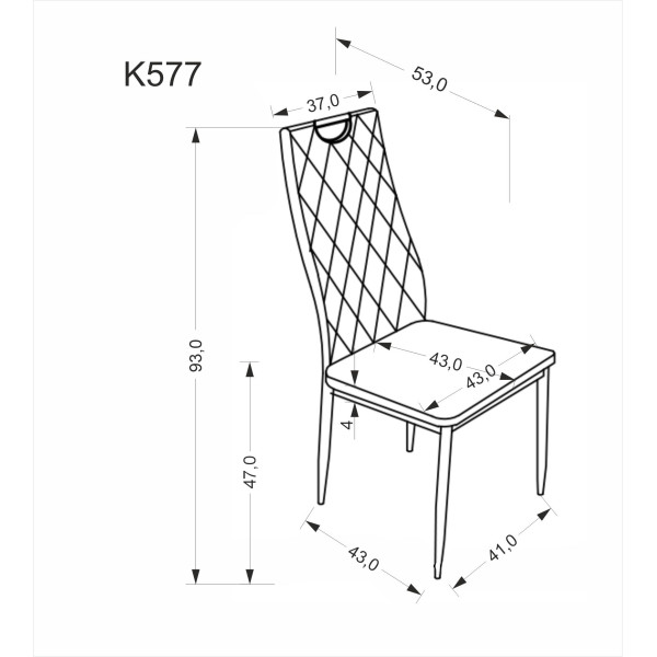 K577 Krzesło Popielaty / Czarny Halmar