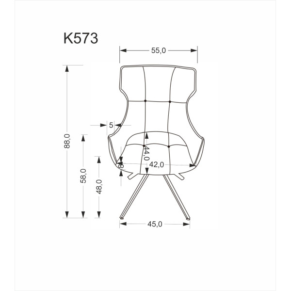 K573 Krzesło Popielaty Halmar