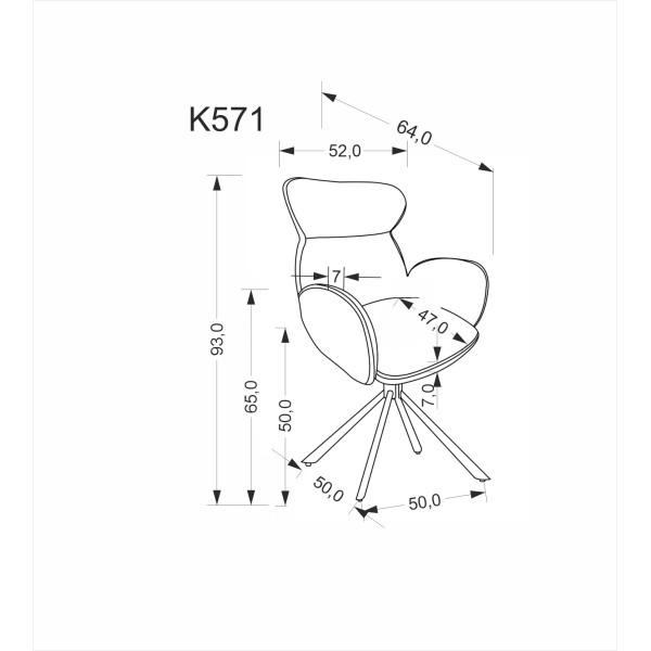 K571 Krzesło Popielaty Halmar