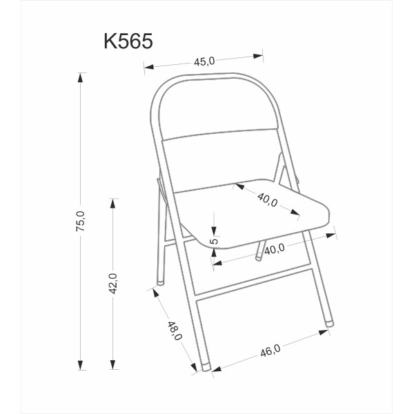 K565 Krzesło Składane, Czarny Halmar