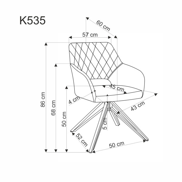 K535 Krzesło Popielaty Halmar