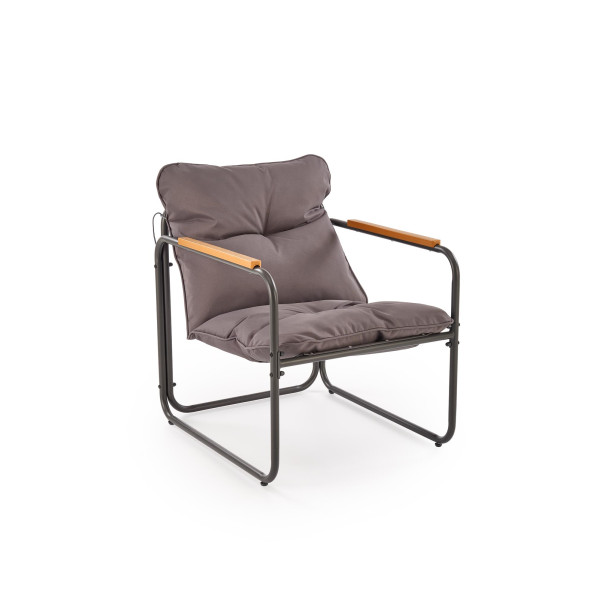 Hudson, Zestaw Ogrodowy ( Sofa, Fotel 2X, Ława ), Popielaty / Brązowy Halmar