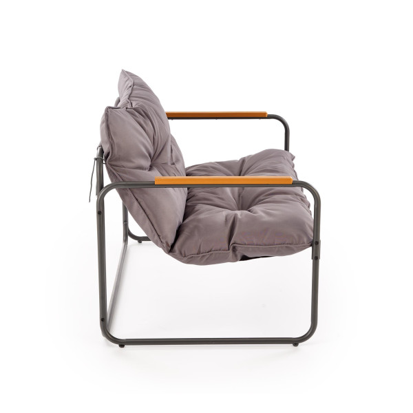 Hudson, Zestaw Ogrodowy ( Sofa, Fotel 2X, Ława ), Popielaty / Brązowy Halmar