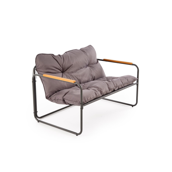 Hudson, Zestaw Ogrodowy ( Sofa, Fotel 2X, Ława ), Popielaty / Brązowy Halmar