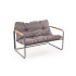 Hudson, Zestaw Ogrodowy ( Sofa, Fotel 2X, Ława ), Popielaty / Brązowy Halmar
