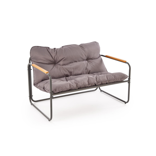 Hudson, Zestaw Ogrodowy ( Sofa, Fotel 2X, Ława ), Popielaty / Brązowy Halmar