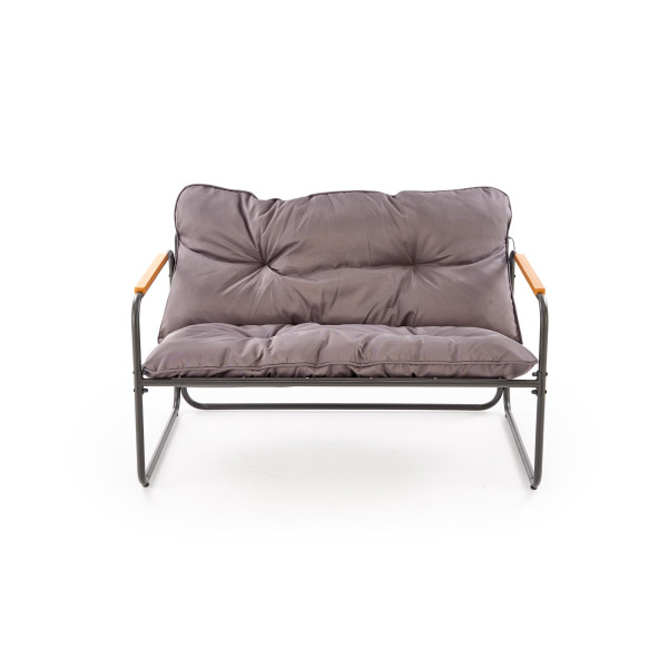 Hudson, Zestaw Ogrodowy ( Sofa, Fotel 2X, Ława ), Popielaty / Brązowy Halmar