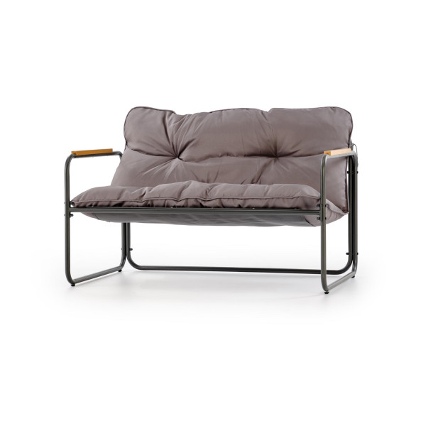 Hudson, Zestaw Ogrodowy ( Sofa, Fotel 2X, Ława ), Popielaty / Brązowy Halmar