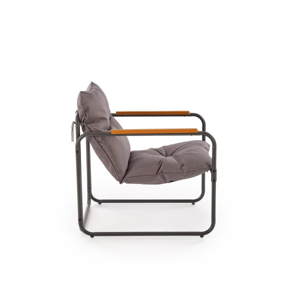 Hudson, Zestaw Ogrodowy ( Sofa, Fotel 2X, Ława ), Popielaty / Brązowy Halmar