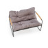 Hudson, Zestaw Ogrodowy ( Sofa, Fotel 2X, Ława ), Popielaty / Brązowy Halmar