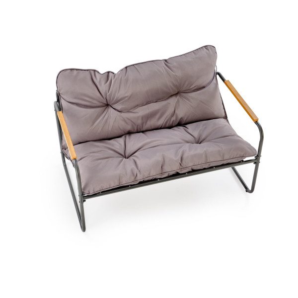Hudson, Zestaw Ogrodowy ( Sofa, Fotel 2X, Ława ), Popielaty / Brązowy Halmar