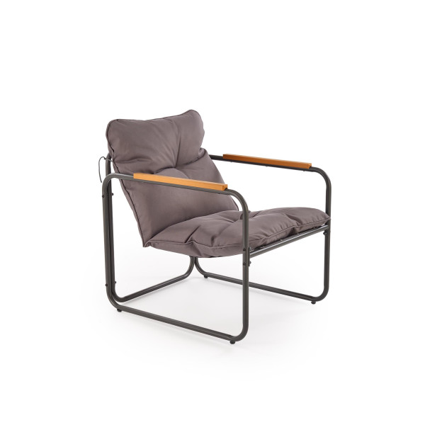 Hudson, Zestaw Ogrodowy ( Sofa, Fotel 2X, Ława ), Popielaty / Brązowy Halmar