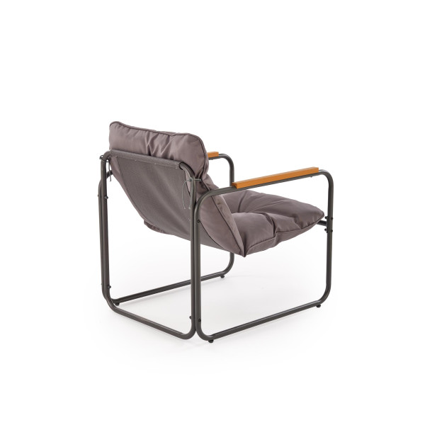 Hudson, Zestaw Ogrodowy ( Sofa, Fotel 2X, Ława ), Popielaty / Brązowy Halmar