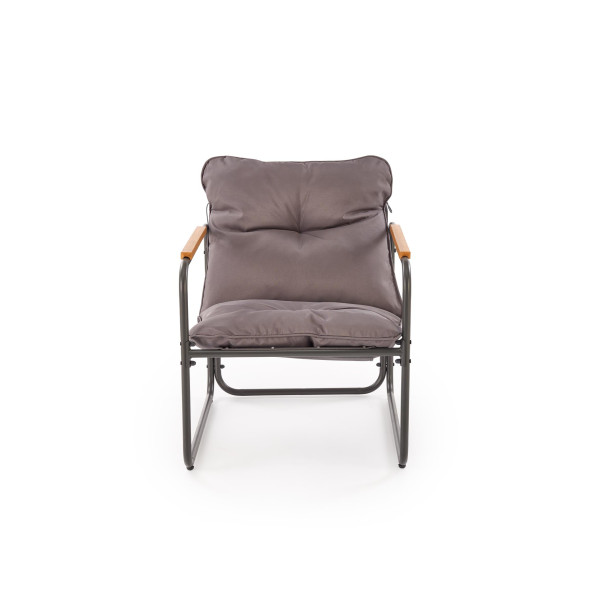 Hudson, Zestaw Ogrodowy ( Sofa, Fotel 2X, Ława ), Popielaty / Brązowy Halmar