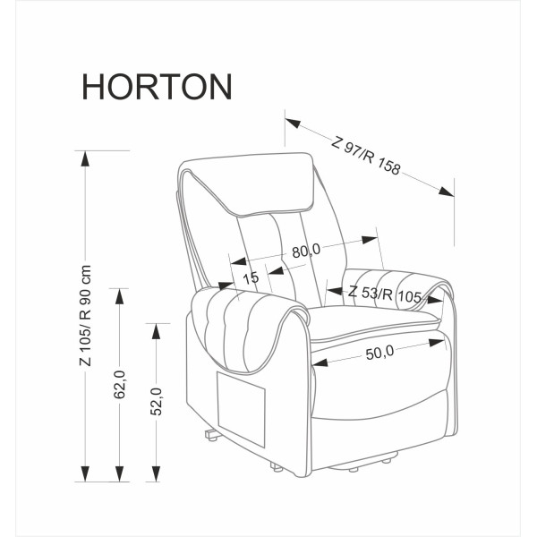 Horton Fotel Wypoczynkowy Popielaty Halmar