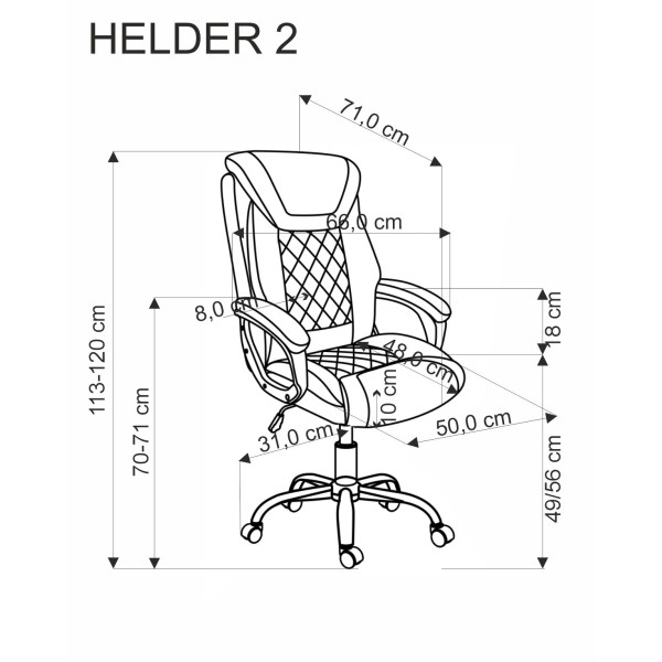 Helder 2 Fotel Gabinetowy Popielaty Halmar