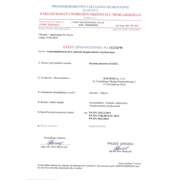 Hasel Fotel Gabinetowy Czarny / Popiel Halmar