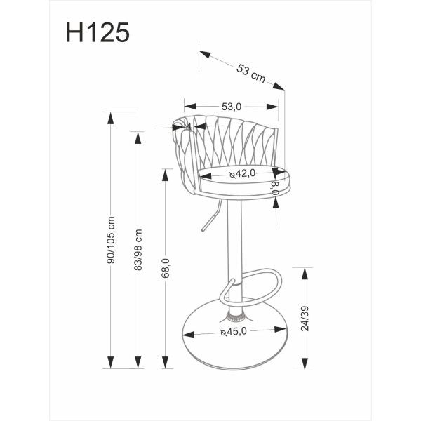 H126 Hoker Popielaty Halmar