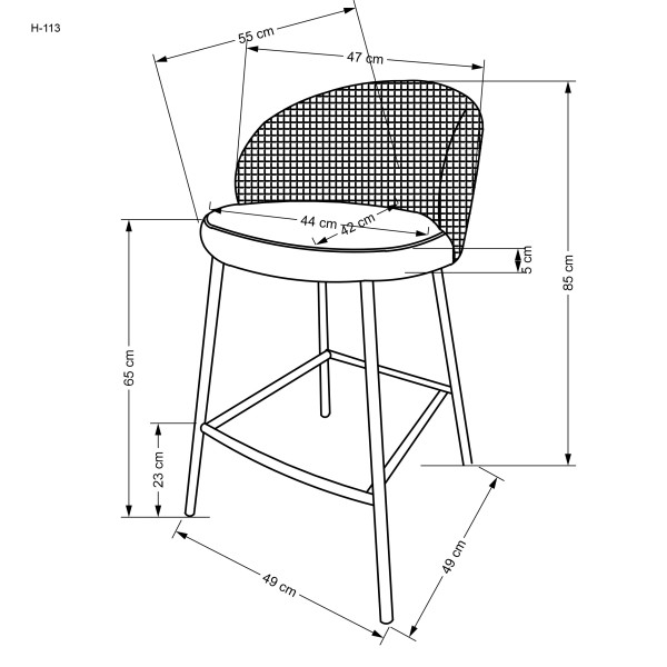 H113  Hoker Czarny / Biały Halmar