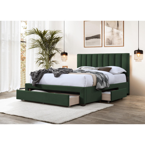 Grace 140 Łóżko Z Szufladami C. Zielony Velvet