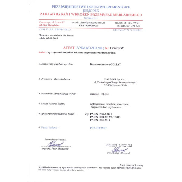 Goliat Fotel Gabinetowy Czarny Halmar