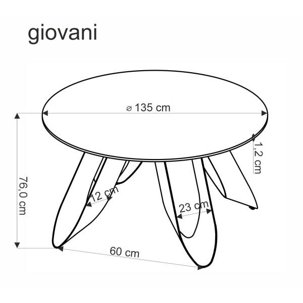 Giovani Stół Okrągły, Blat - Zielony Marmur, Nogi - Czarny Halmar