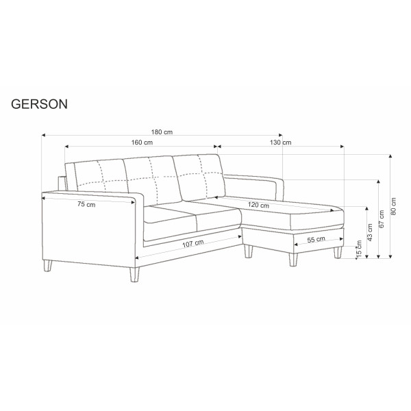 Gerson Sofa Z Podnóżkiem Popielaty Halmar