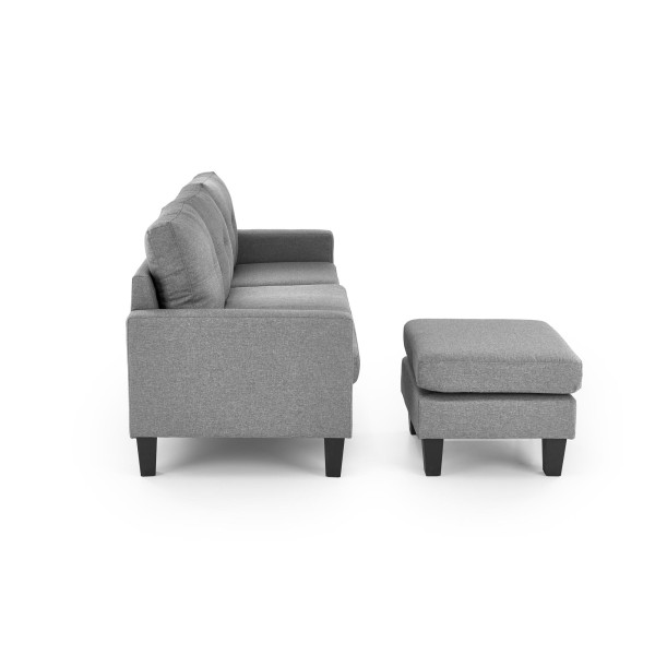 Gerson Sofa Z Podnóżkiem Popielaty Halmar