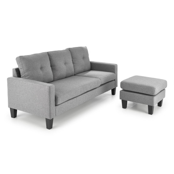 Gerson Sofa Z Podnóżkiem Popielaty Halmar