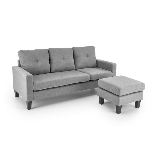 Gerson Sofa Z Podnóżkiem Popielaty Halmar