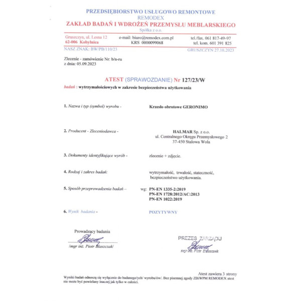 Geronimo Fotel Gabinetowy Czarny Halmar