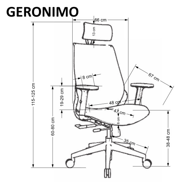 Geronimo Fotel Gabinetowy Czarny Halmar