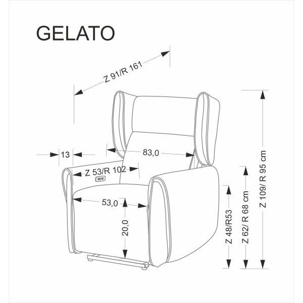 Gelato Fotel Wypoczynkowy Popielaty Halmar