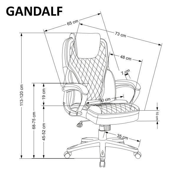 Gandalf Fotel Gabinetowy Czarny / Popielaty Halmar
