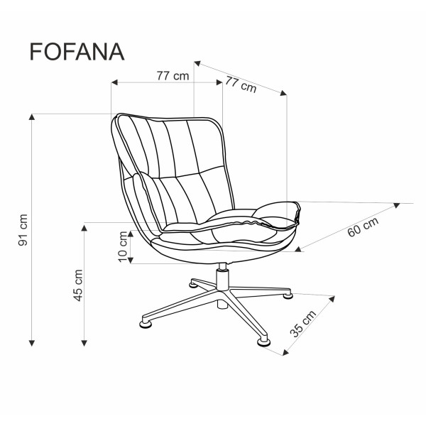 Fofana Fotel Wypoczynkowy Kremowy Halmar